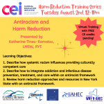 Antiracism and Harm Reduction, August 2, 2022, 12-1pm
